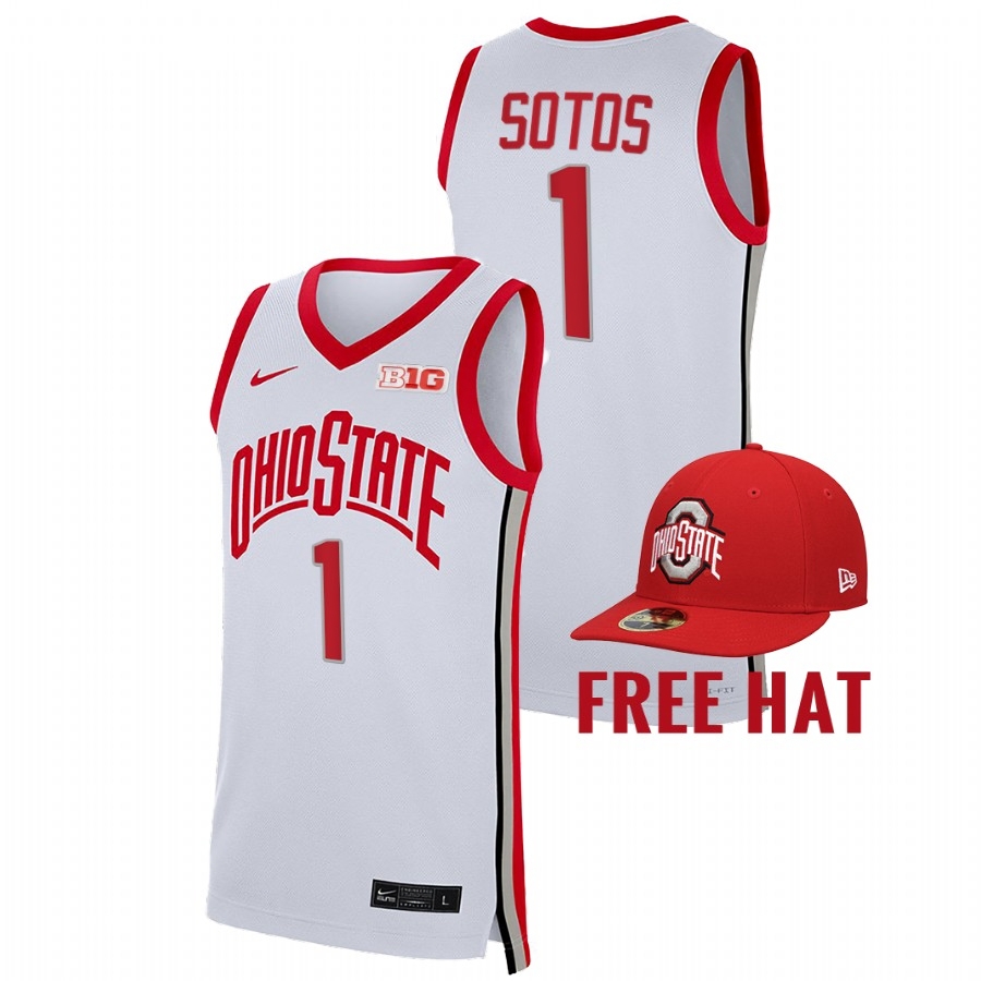 Ohio State Buckeyes Men's NCAA Jimmy Sotos #1 Sotos 2021-22 Free Hat College Basketball Jersey EBY7349OV